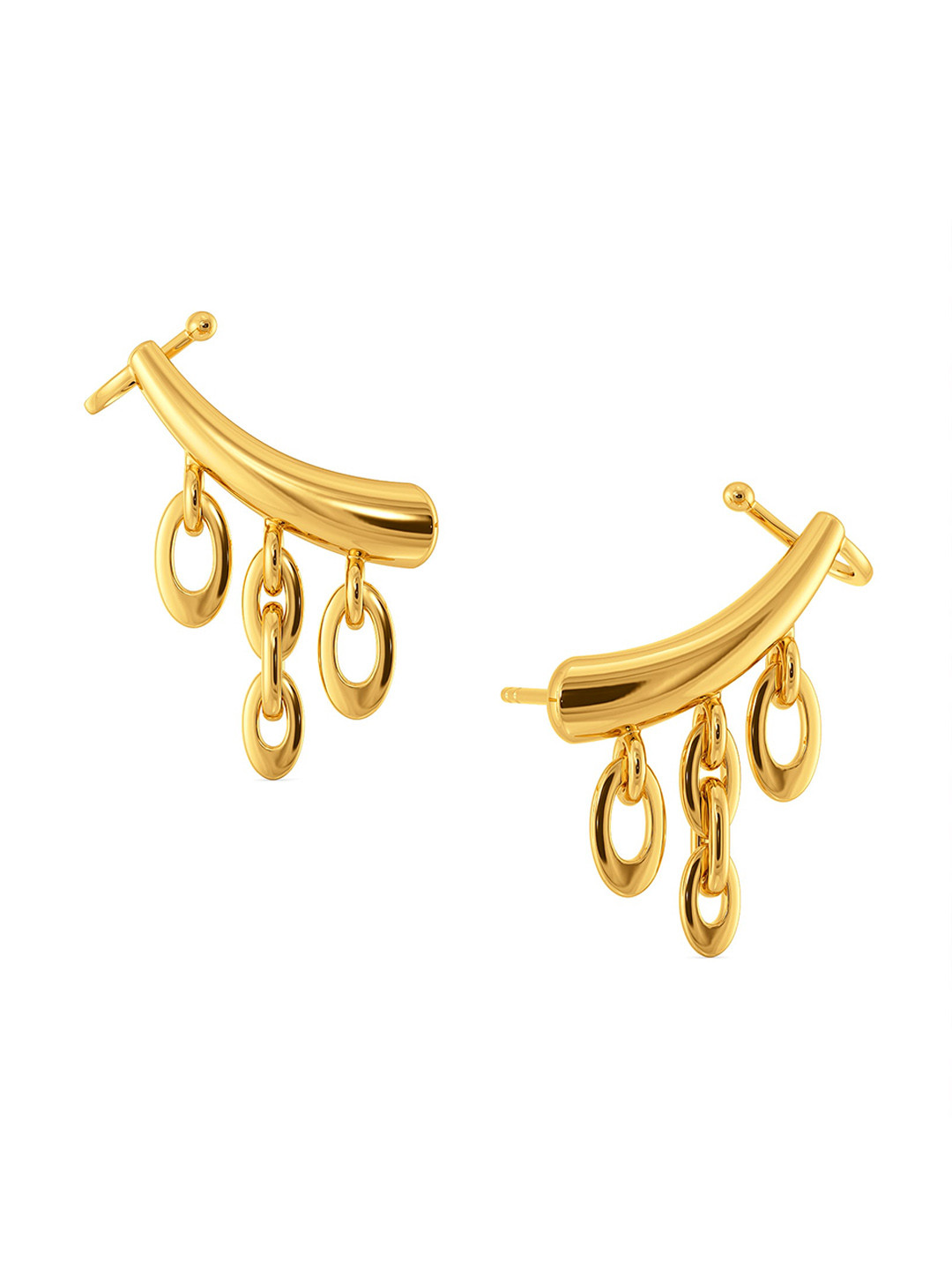 

MELORRA Punk Connect 18KT Gold Stud Earrings- 5.63gm, Yellow