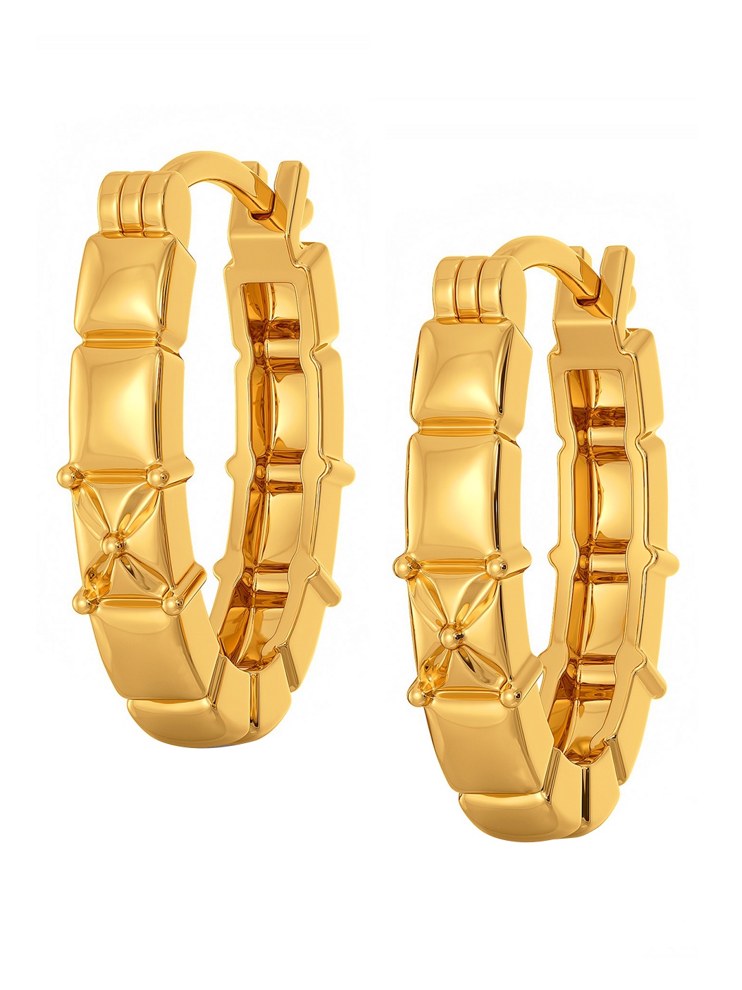 

MELORRA Comfy N Free 18KT Gold Hoop Earrings-4.82gm