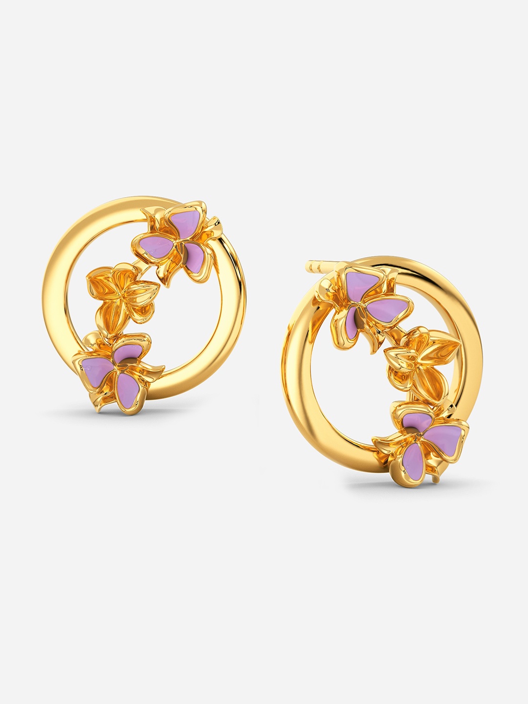

MELORRA Lilac Soiree 18KT Gold Stud Earring-3.6gm