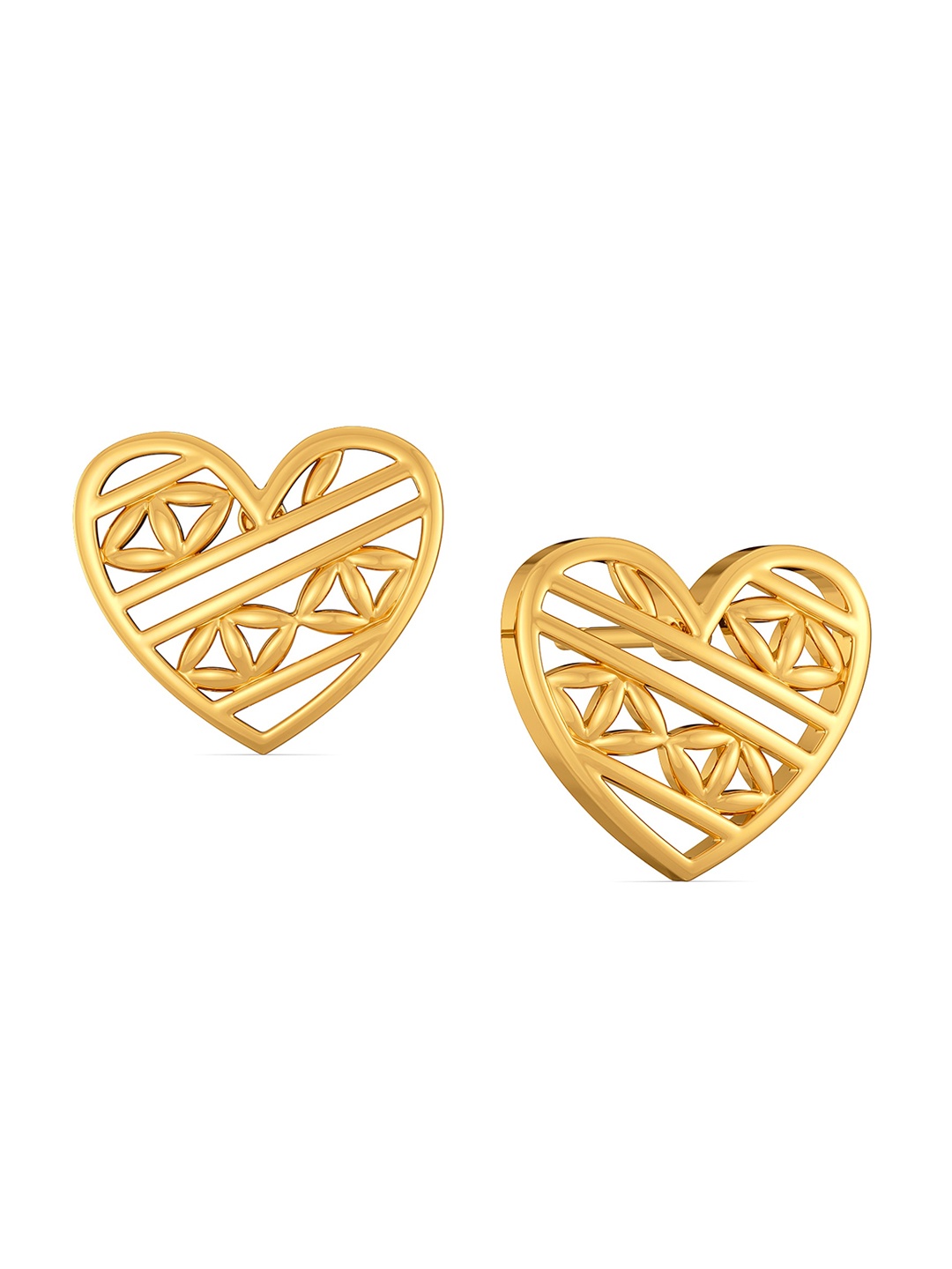 

MELORRA Bouquet Of Hearts 18KT Gold Stud Earrings- 4.0 gm, Yellow