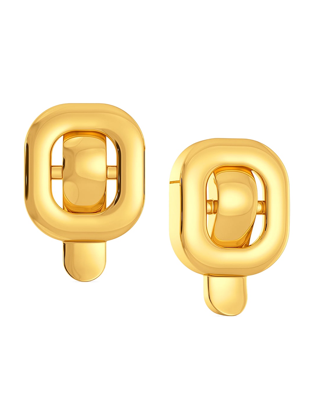 

MELORRA Clasp Control 18KT Gold Studs Earrings-6.74gm