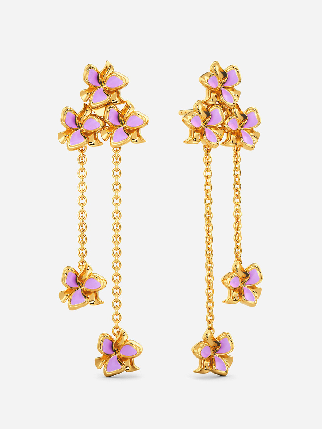 

MELORRA Lilac Breeze 18KT Gold Earrings - 6.24 gm