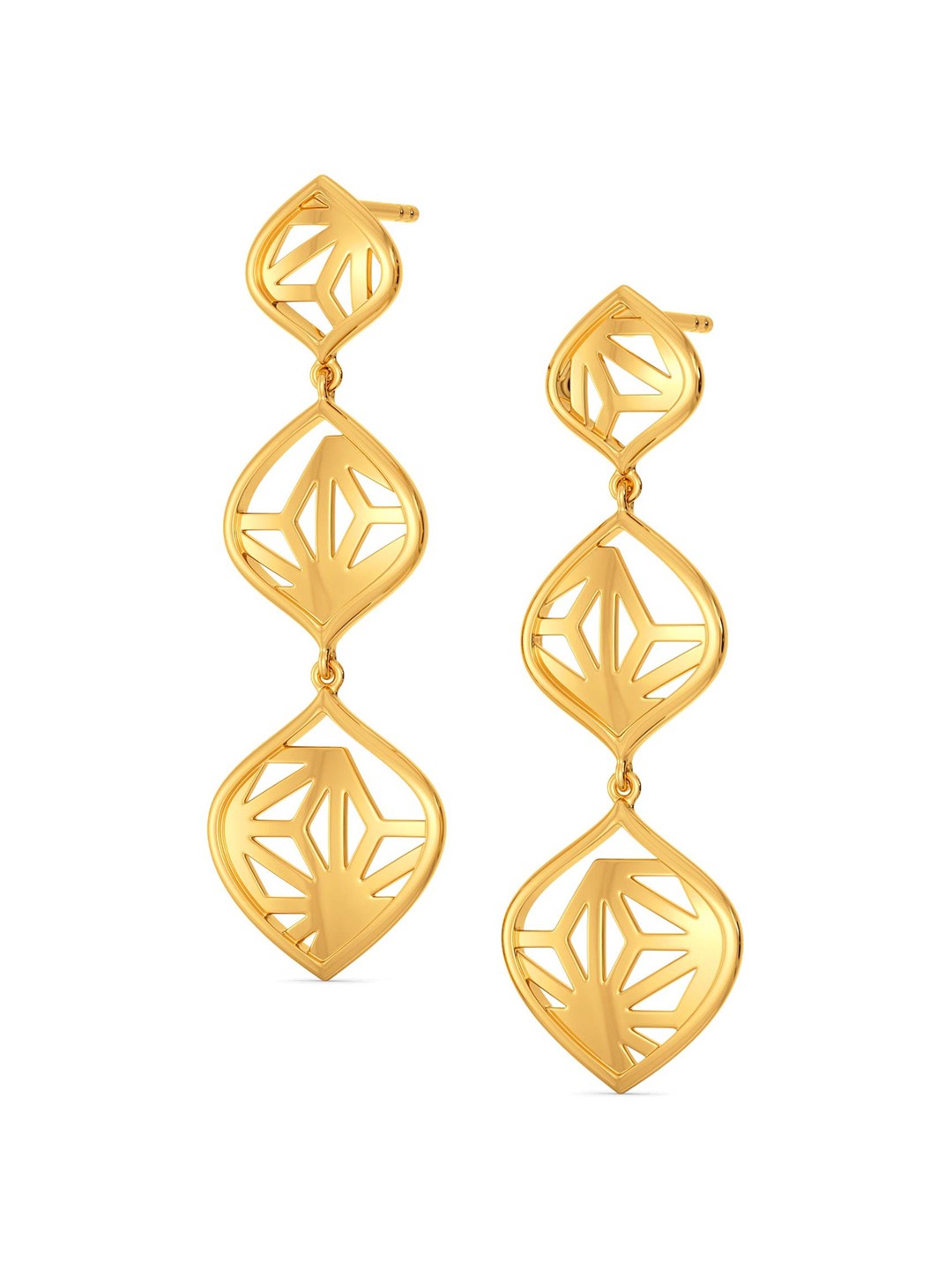 

MELORRA Bold Lace 18KT Gold Dangle Earrings-4.47gm