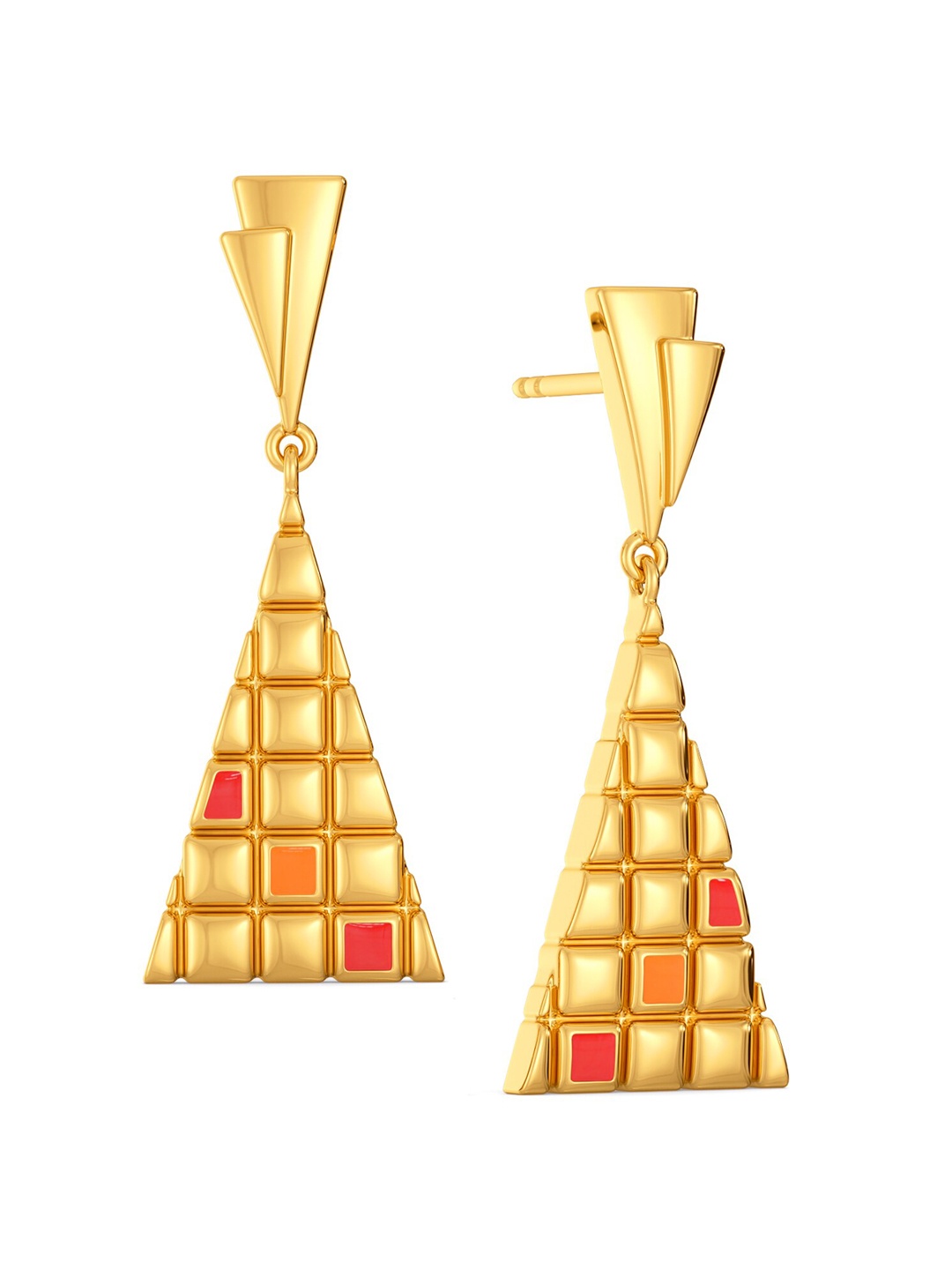 

MELORRA Thrill O Pixel 18K Gold Earrings - 6.38 gm