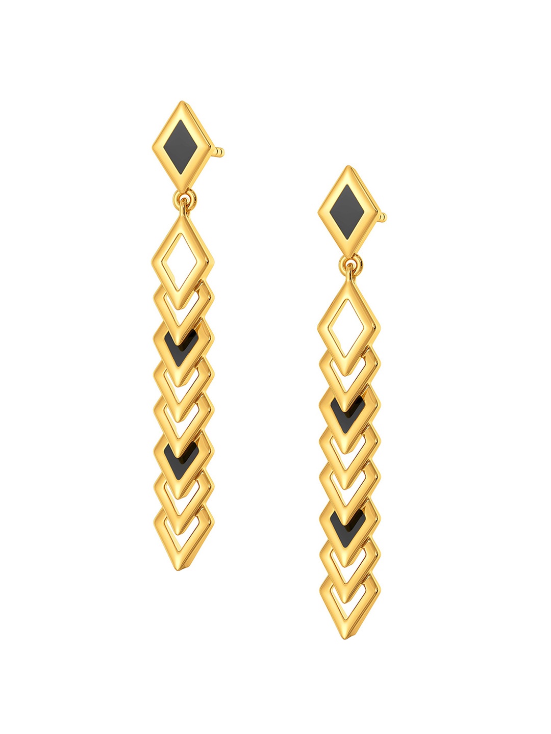 

MELORRA Trenched Out 18KT Gold Dangle Earrings-5.28gm