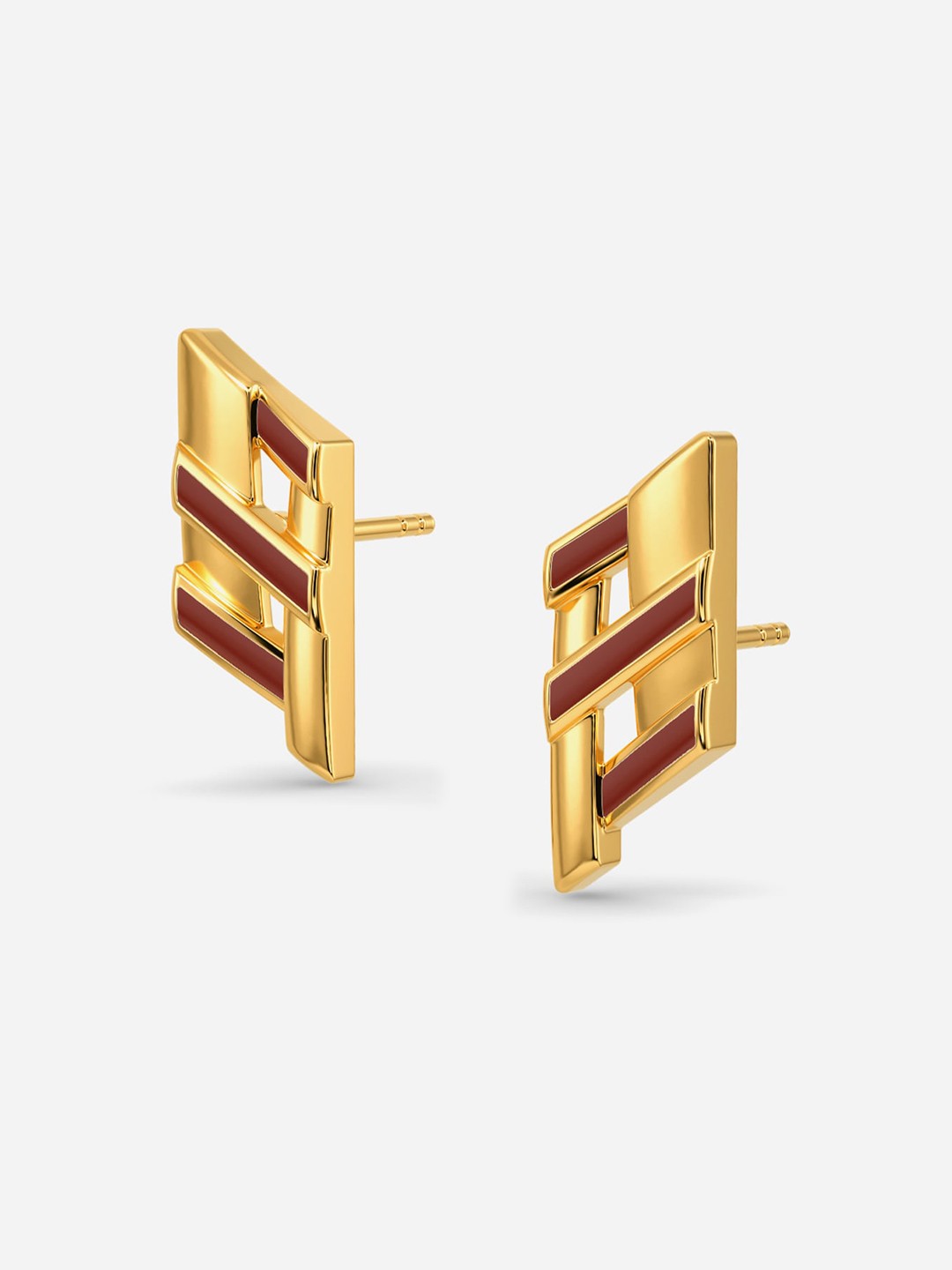 

MELORRA Cacao Chromed 18KT Gold Earrings - 3.03 gm