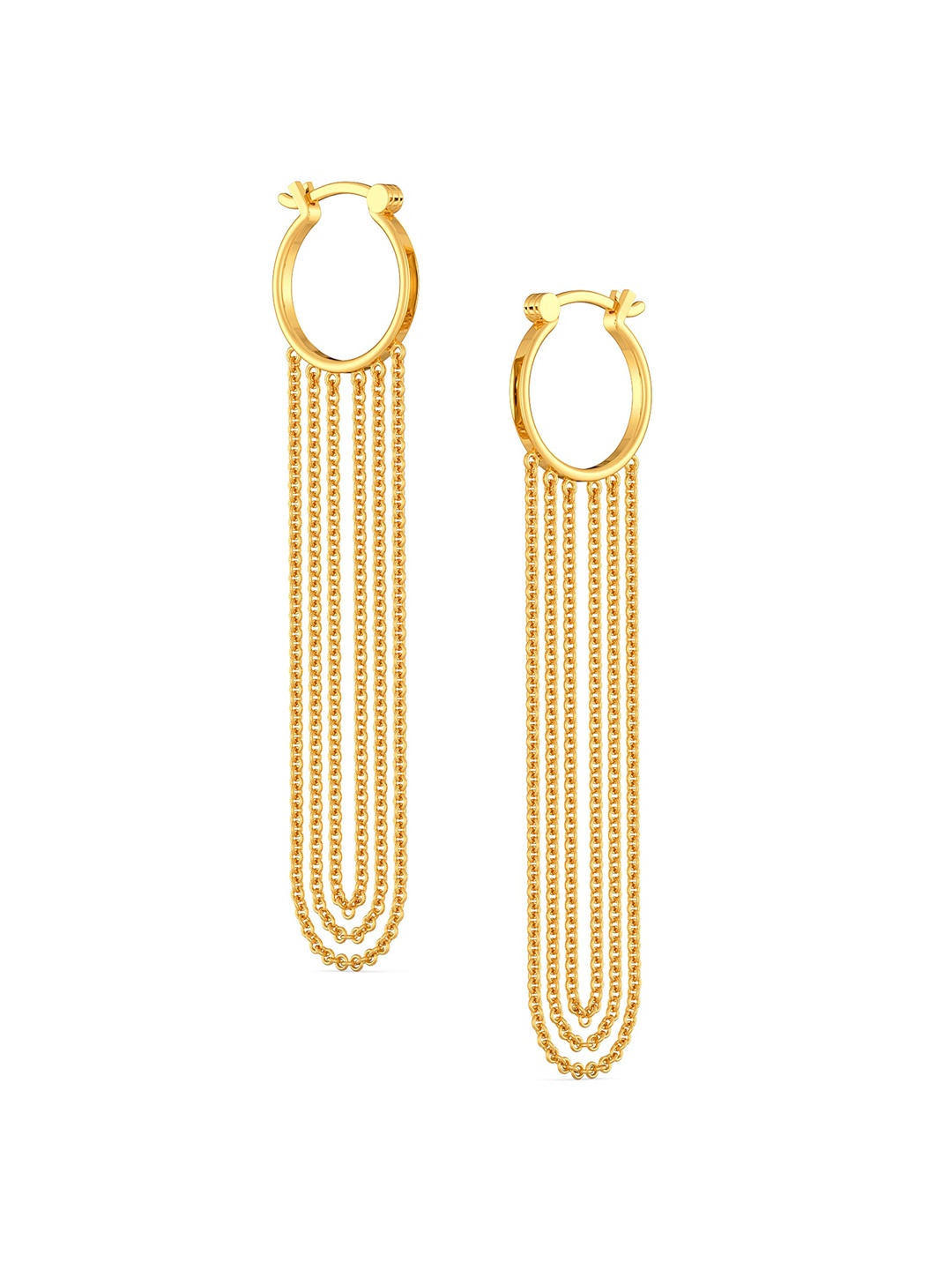 

MELORRA Extra on Fringe 18KT Gold Hoop Earrings-7.46gm