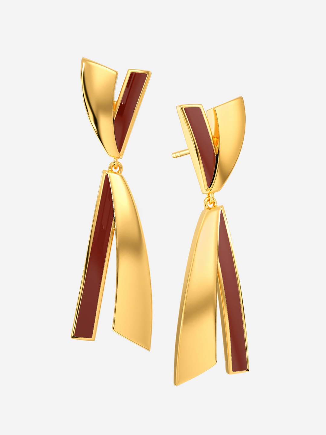 

MELORRA Suede Parade 18KT Gold Drop Earrings- 5.9gm