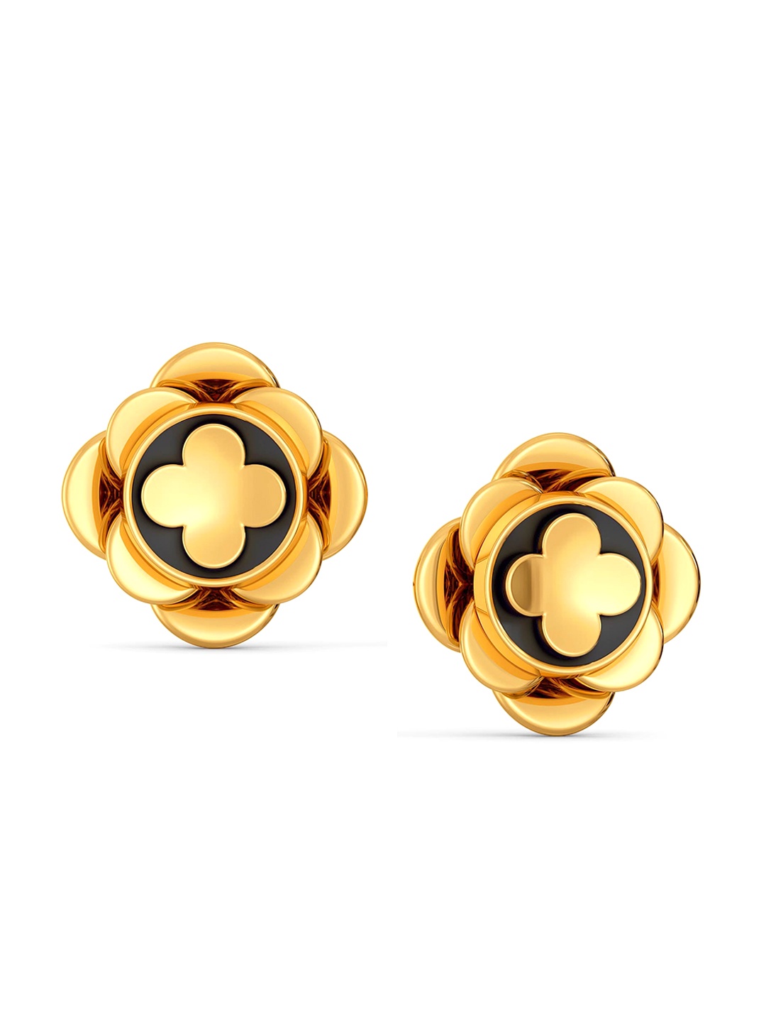 

MELORRA Fleur de Corbeau 18KT Gold Stud Earrings- 5.8 gm