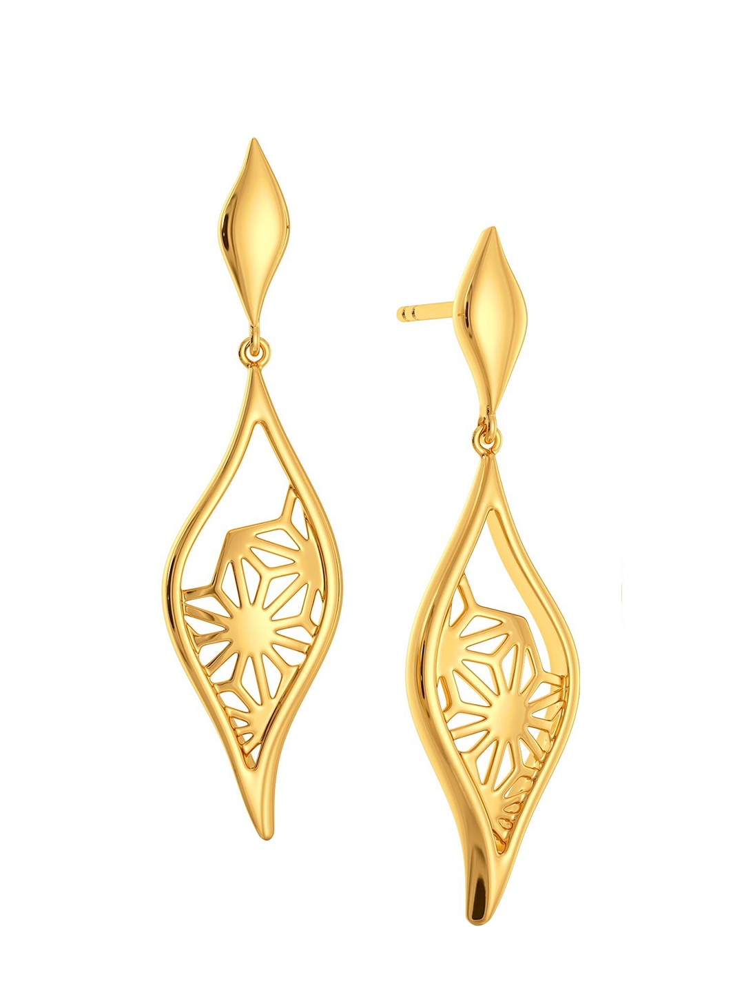

MELORRA Free The Inner 18KT Gold Dangler Earrings-4.57gm