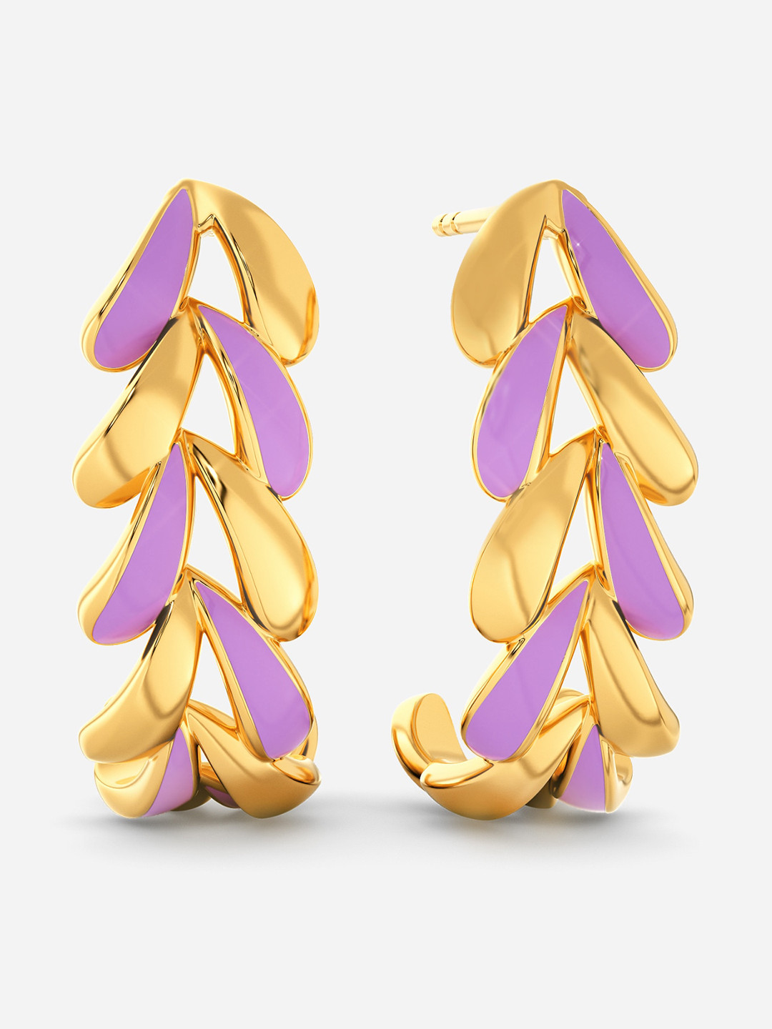 

MELORRA Colour Me Lilac 18KT Gold Hoop Earrings-4.85gm