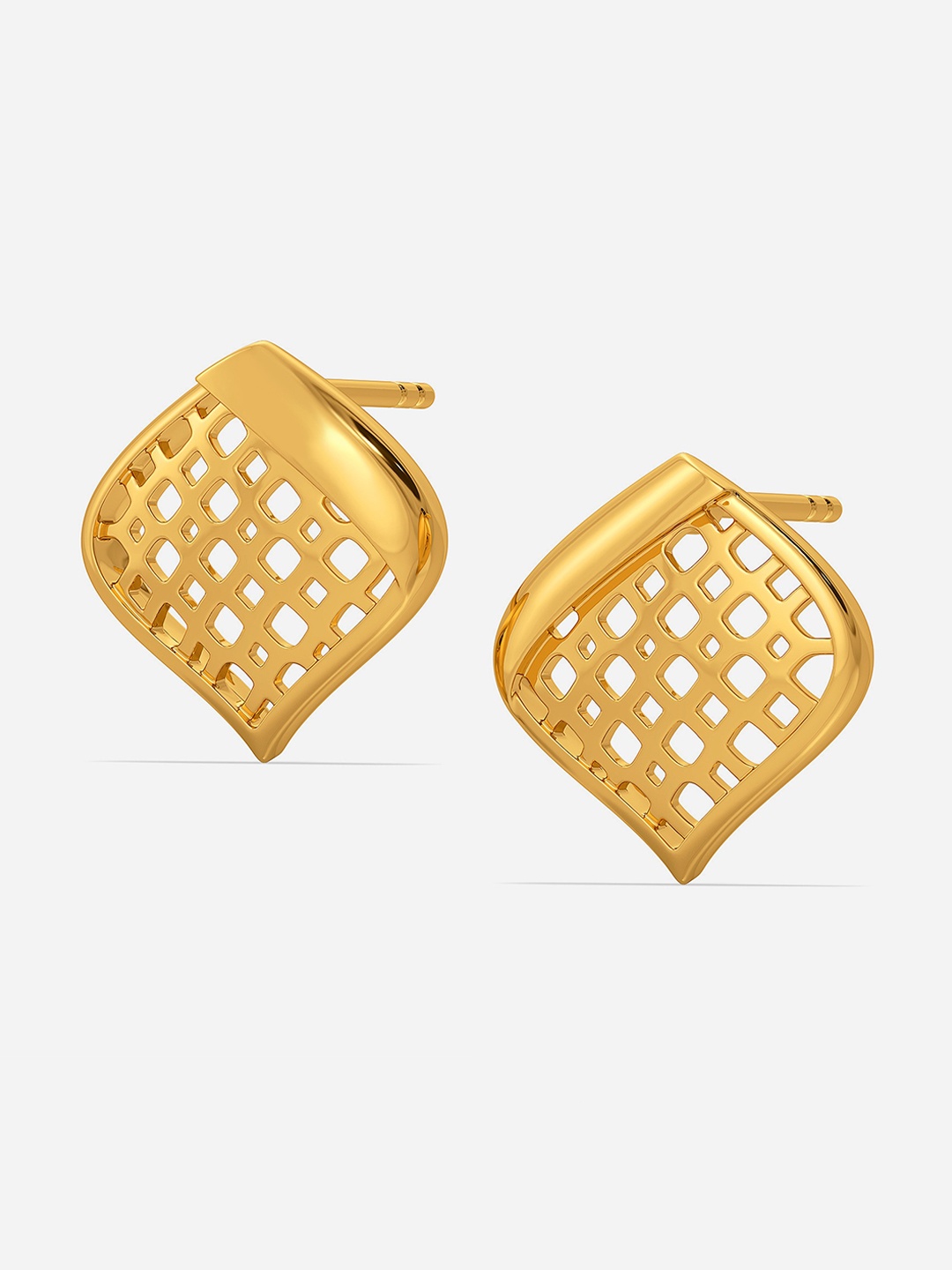 

MELORRA Dramatic Flows 18KT Gold Stud Earrings-2.98gm