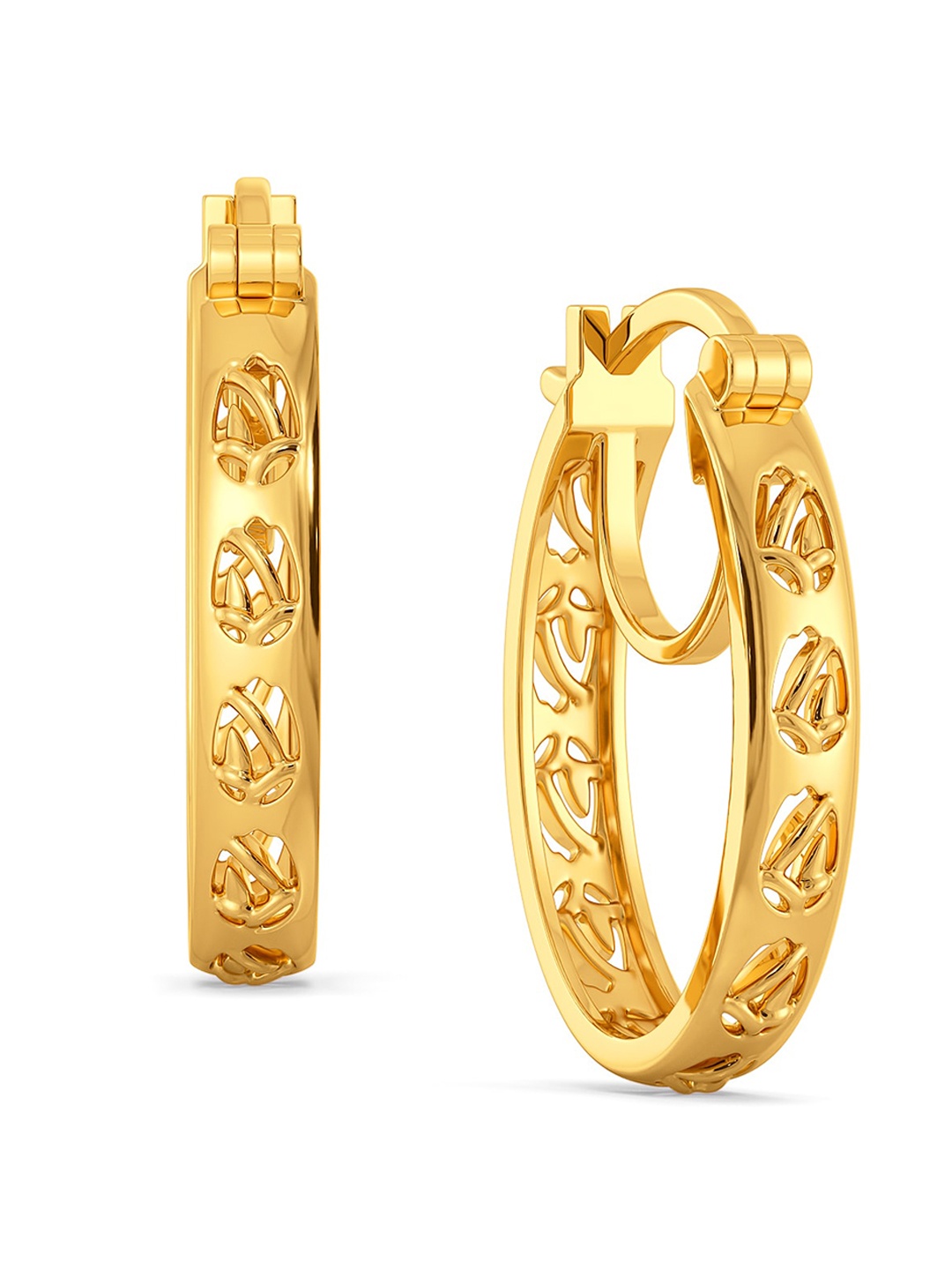 

MELORRA Book of Flowers 18KT Gold Hoop Earrings-6.38gm