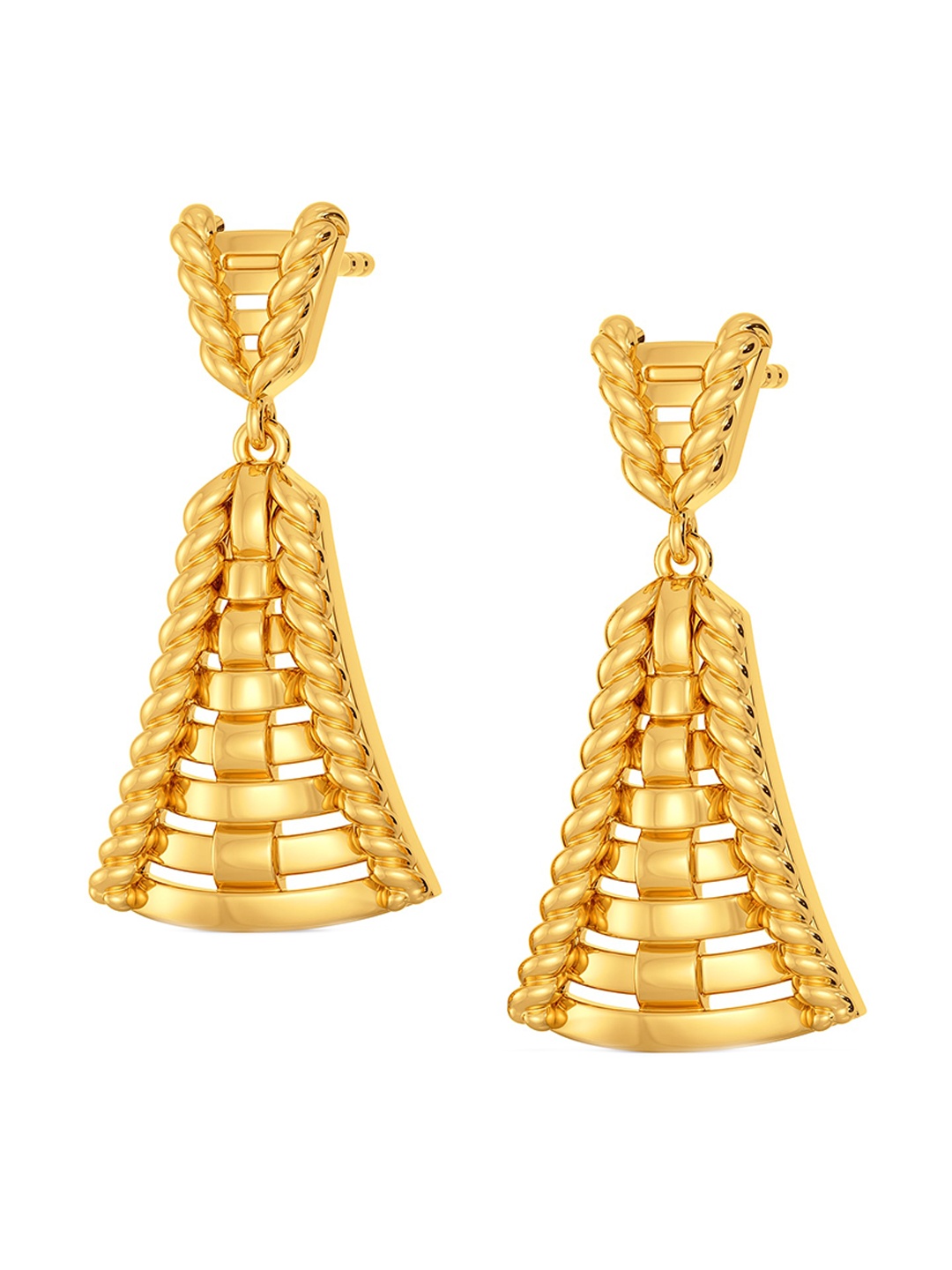 

MELORRA Twill N Chill 18KT Gold Drop Earrings-6.29gm