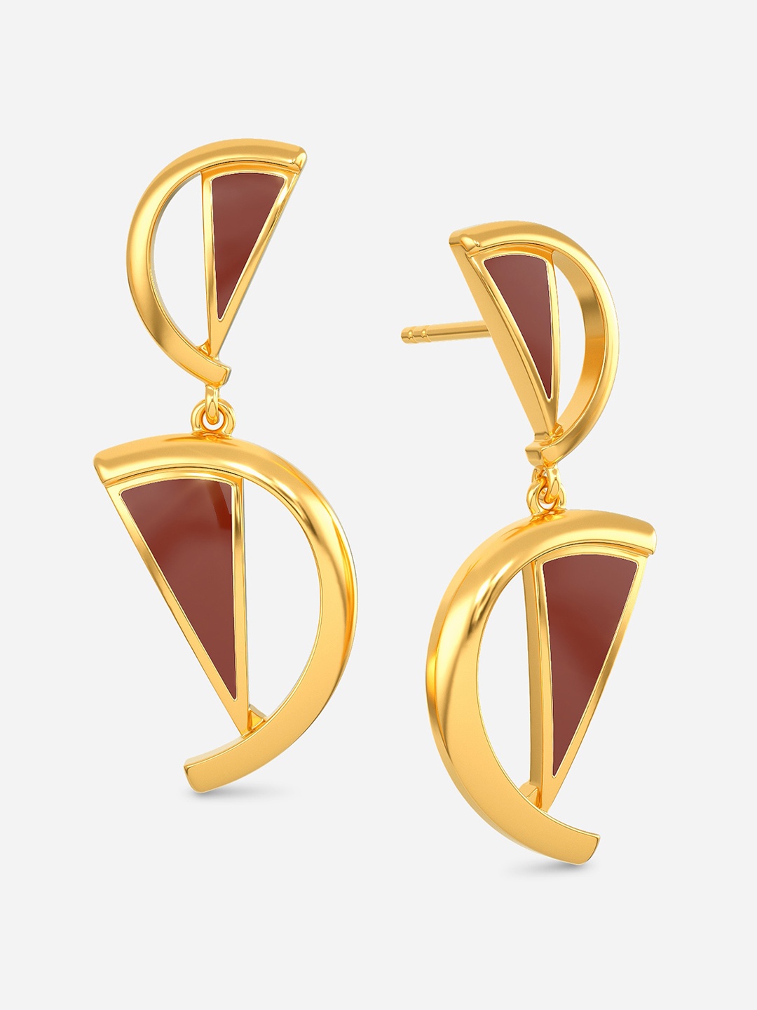 

MELORRA Walnut Struts 18KT Gold Earrings - 4.55 gm