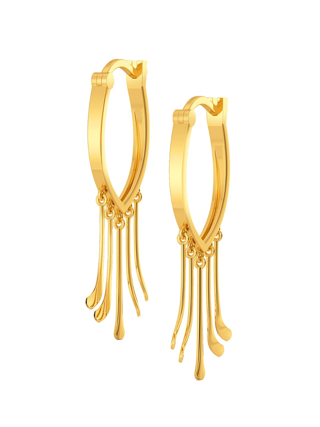 

MELORRA A Fringe Escape 18KT Gold Hoop Earrings- 5.11gm, Yellow