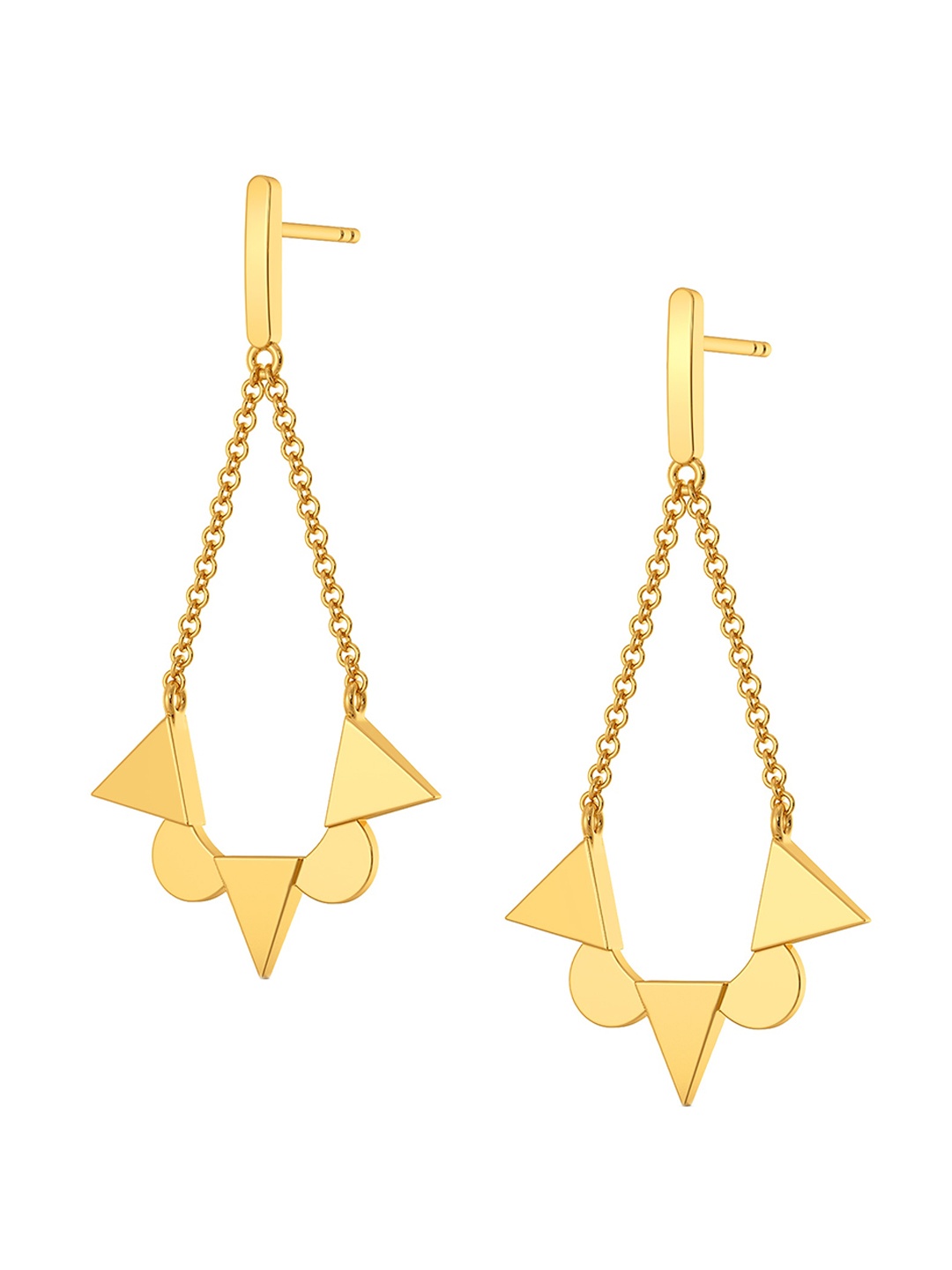 

MELORRA Chic Tunic 18KT Gold Dangle Earrings-5.9gm