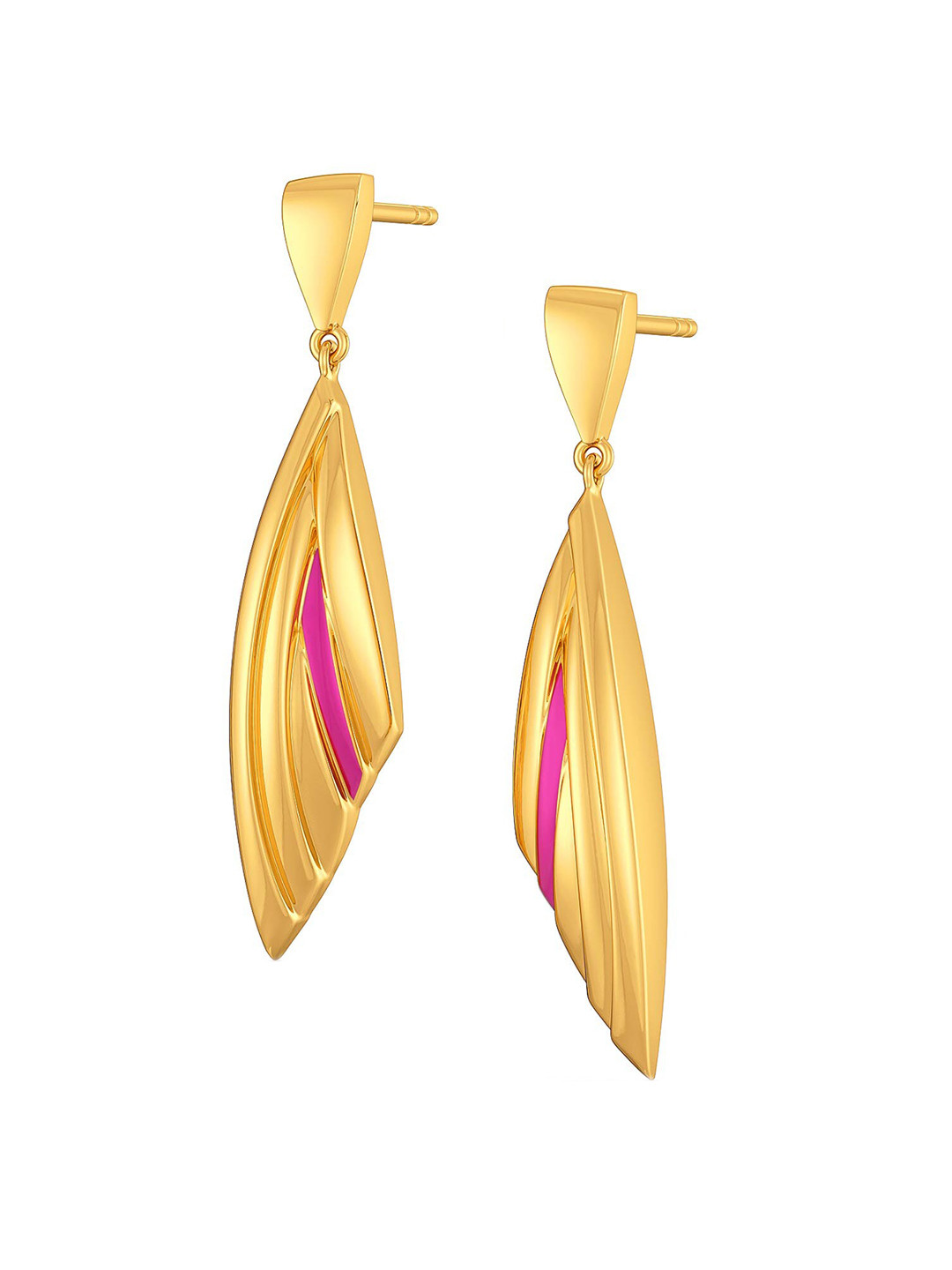 

MELORRA Fuchsia Fiesta 18KT Gold Earrings-5.86gm