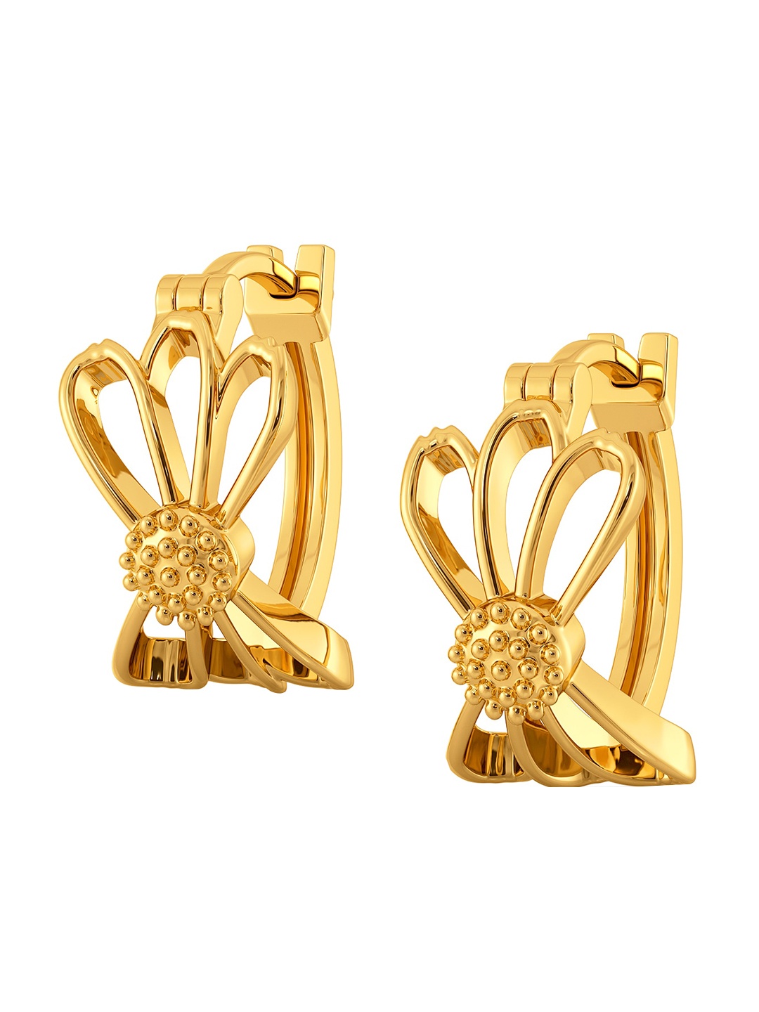 

MELORRA Flower Bouquet 18KT Gold Hoop Earrings- 4.92 gm