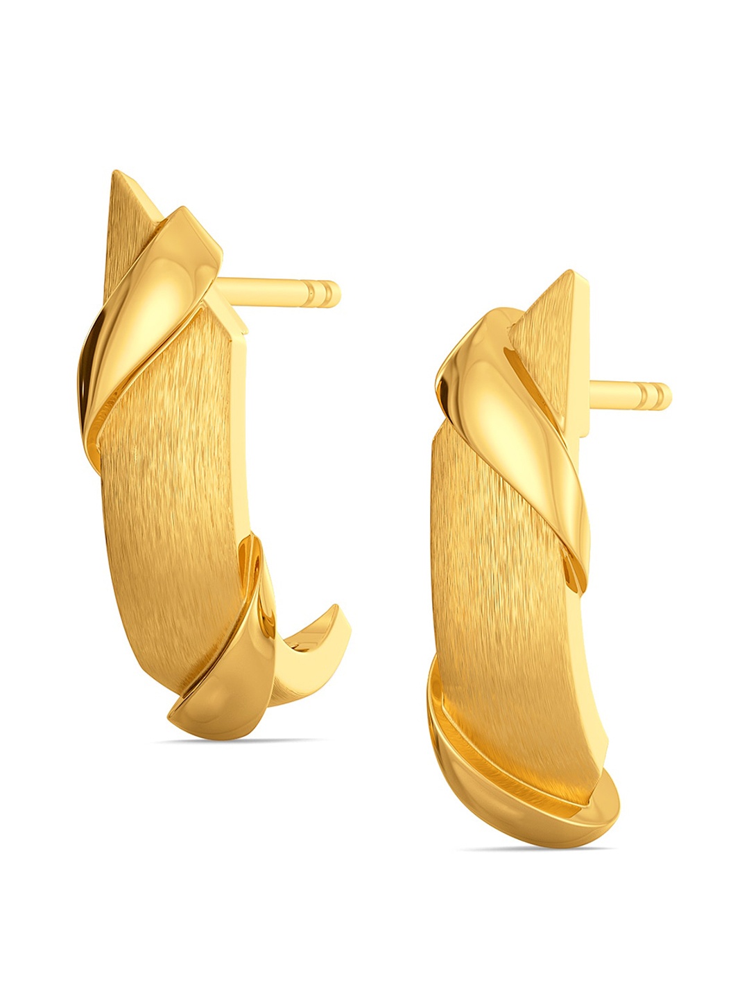 

MELORRA Elevated Edge 18KT Gold Stud Earrings- 3.55gm