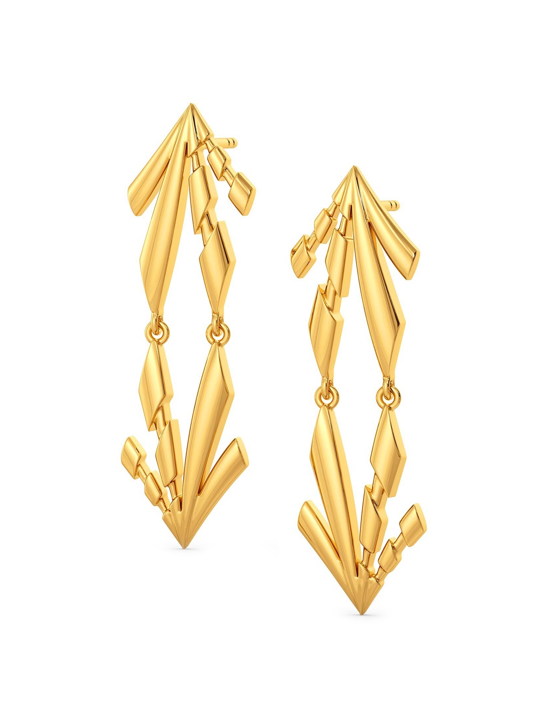 

MELORRA Disc Drama 18KT Gold Drop Earrings - 7.38 gm