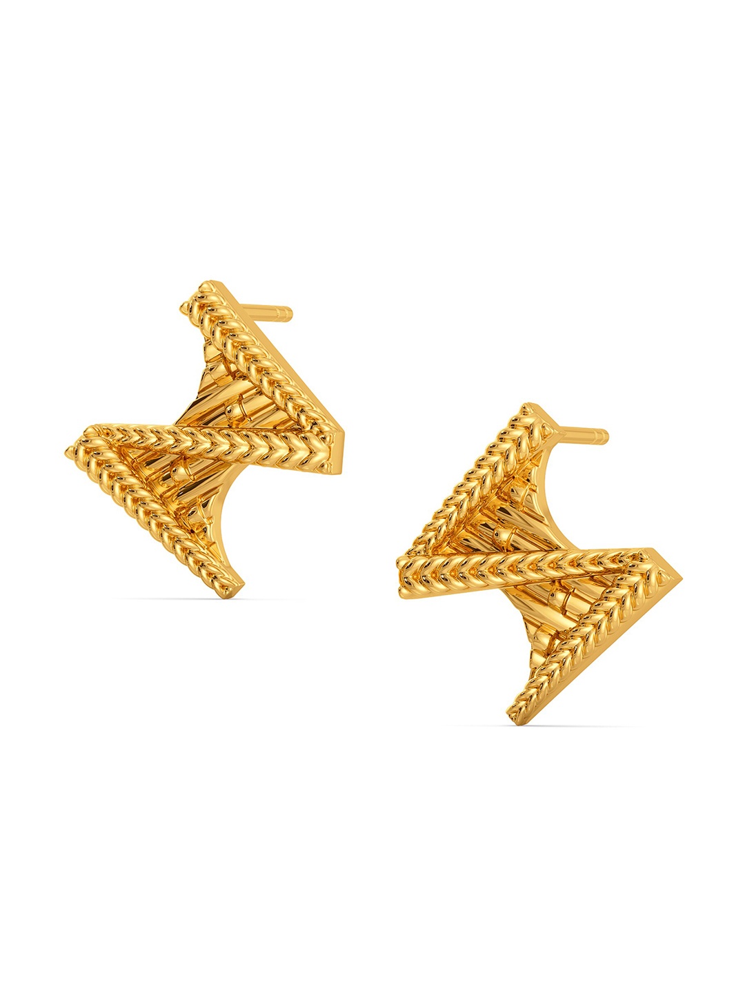 

MELORRA Knit Spirit 18KT Gold Stud Earrings- 4.61gm