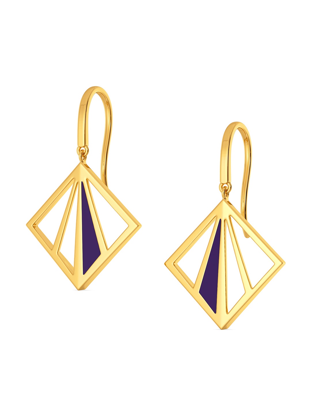 

MELORRA Pane O Plum 18KT Gold Drop Earrings-4.71gm