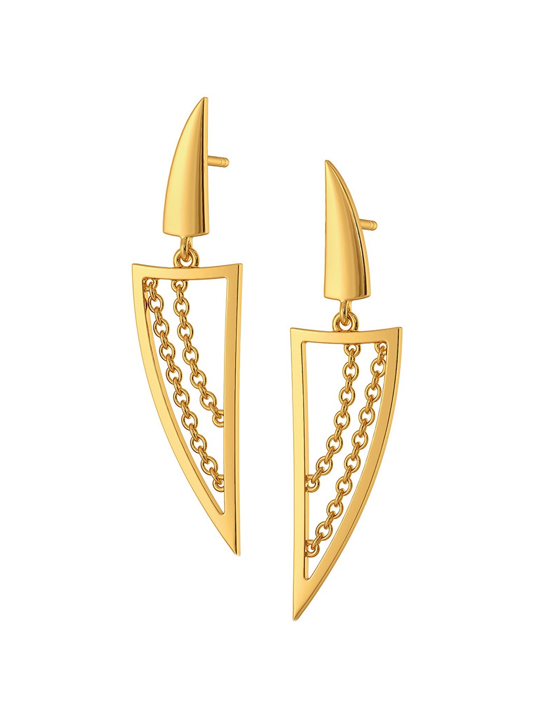 

MELORRA Leather Canvas 18KT Gold Drop Earrings - 4.67 gm