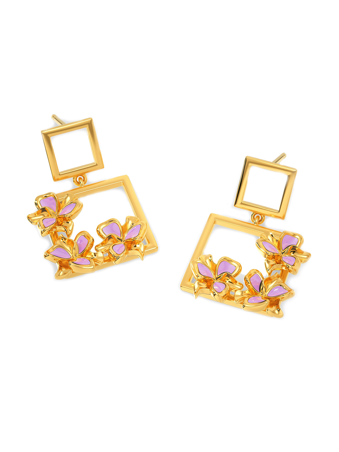 

MELORRA Pretty In Lilac 18KT Gold Earrings - 5.57 gm