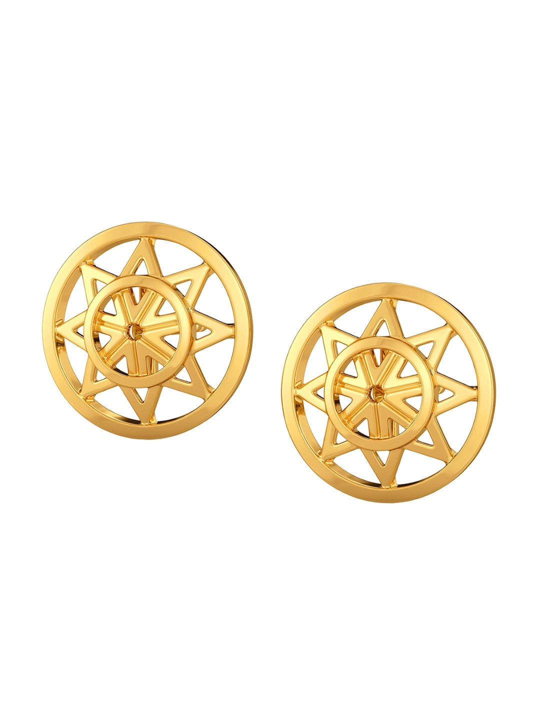 

MELORRA Serene Drapes 18KT Gold Stud Earrings-3.43gm