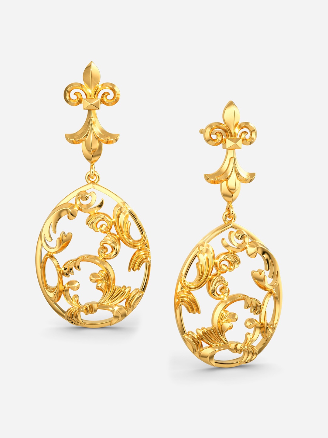

MELORRA Once Upon a Time 18KT Gold Drop Earrings-6.88gm