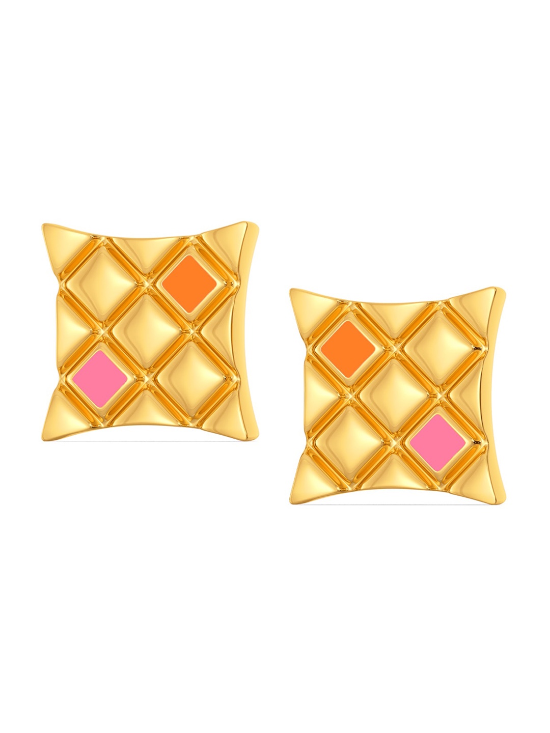 

MELORRA Cyber Square 18KT Gold Stud Earrings-4.68gm