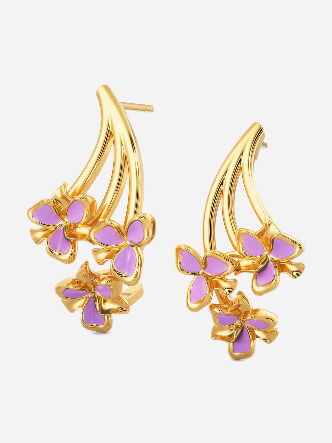 

MELORRA Work It Lilac 18KT Gold Drop Earrings-5.67gm