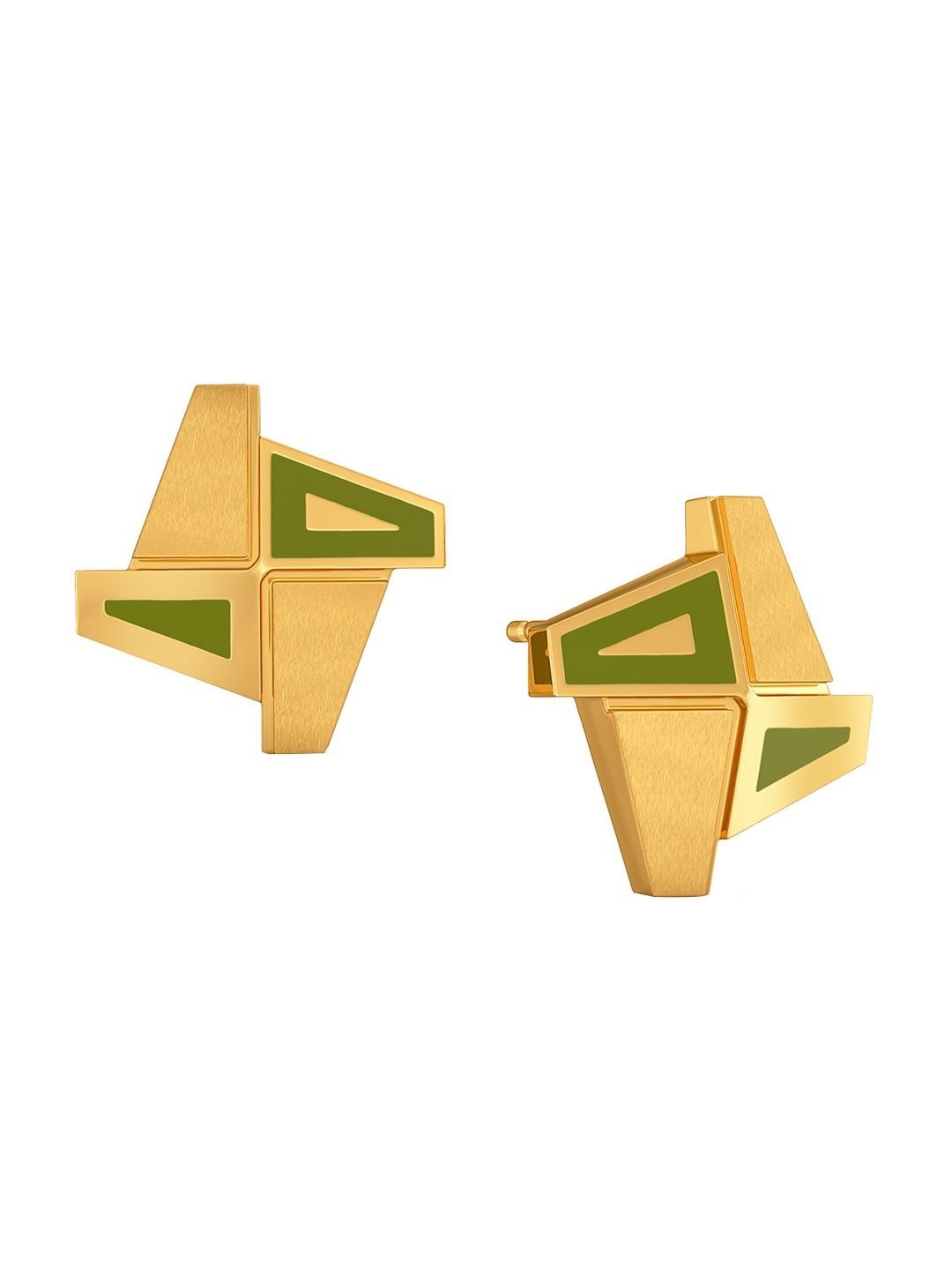 

MELORRA Colour Me Combat 18KT Gold Stud Earrings- 5.06 gm