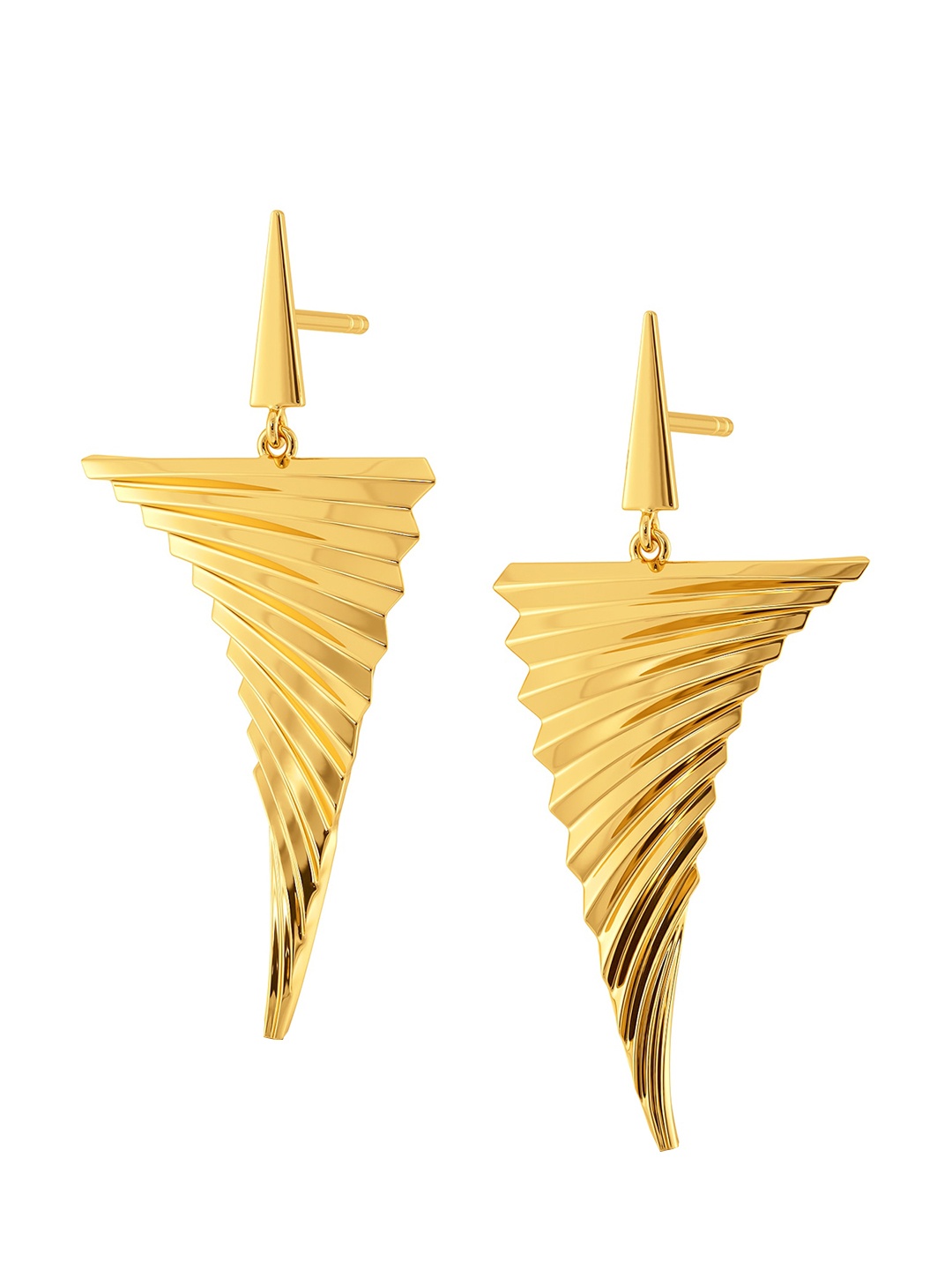 

MELORRA Crinkle City 18KT Gold Dangle Earrings-4.38gm