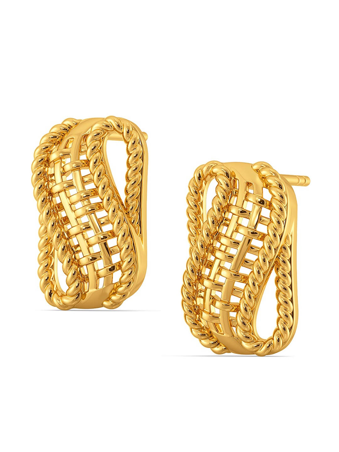 

MELORRA Roped To Hope 18KT Gold Stud Earrings - 4.32 gm