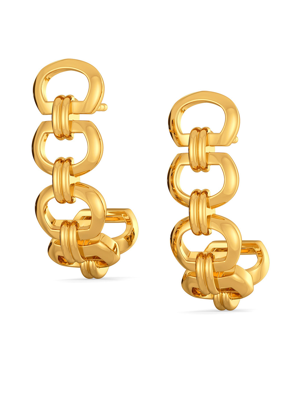 

MELORRA Bold N Equine 18KT Gold Half Hoop Earrings -6.46 gm