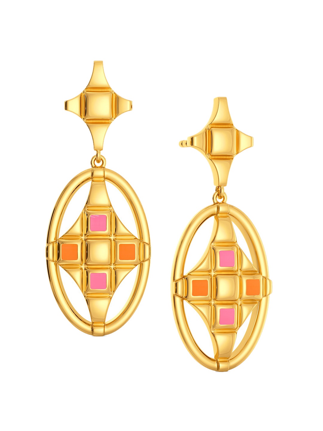 

MELORRA Pixel Penchants 18KT Gold Earrings - 6.35 gm