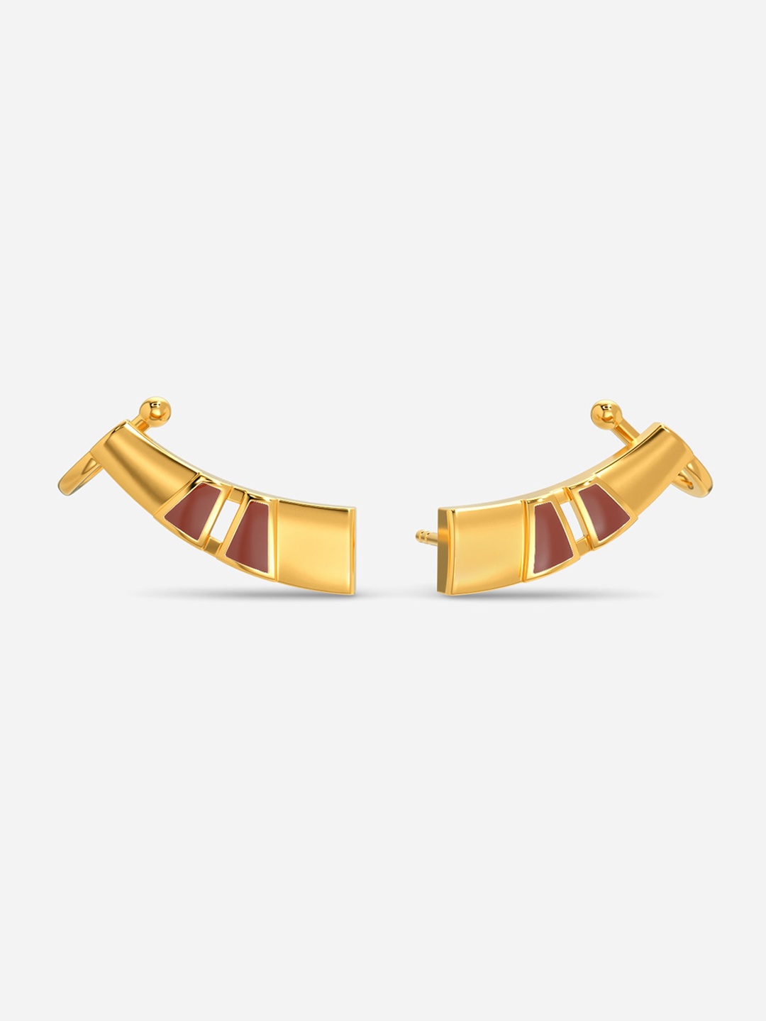 

MELORRA Cinnamon Crowd Enamelled 18-Karat Gold Studs