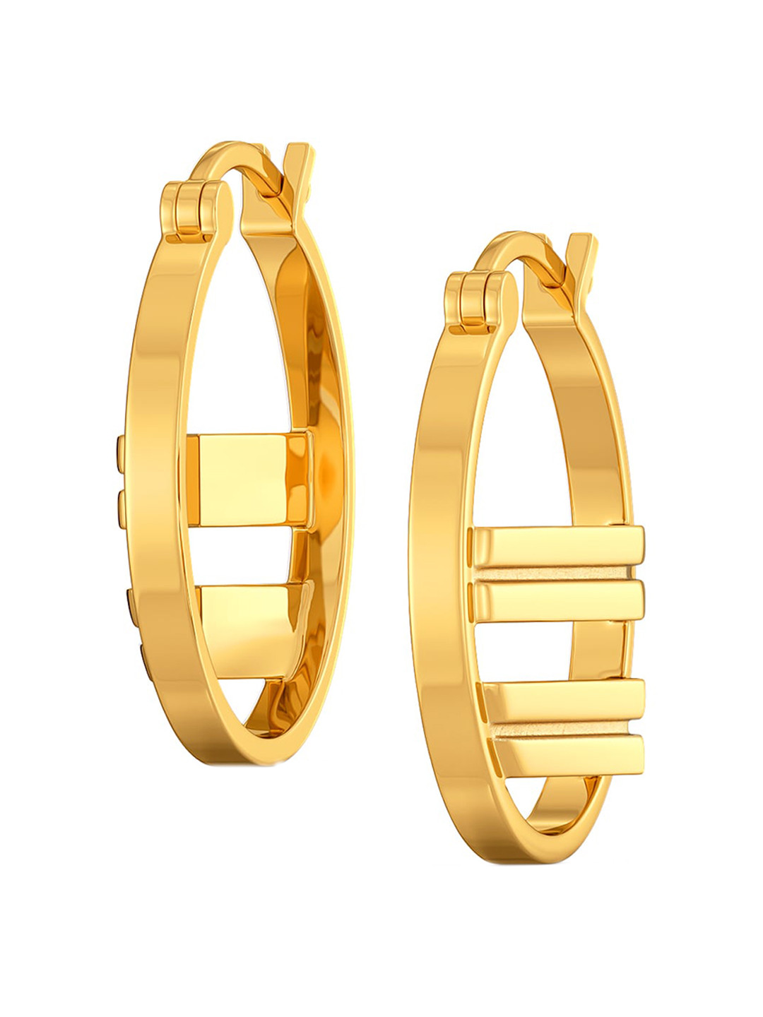 

MELORRA Bold N Bossy 18KT Gold Hoop Earrings-6.97gm