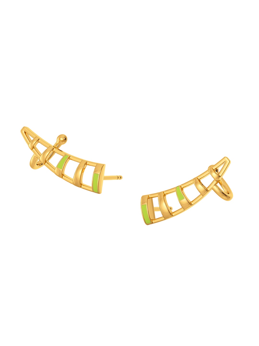 

MELORRA Lime N Licious 18KT Gold Stud Earrings-3.25gm