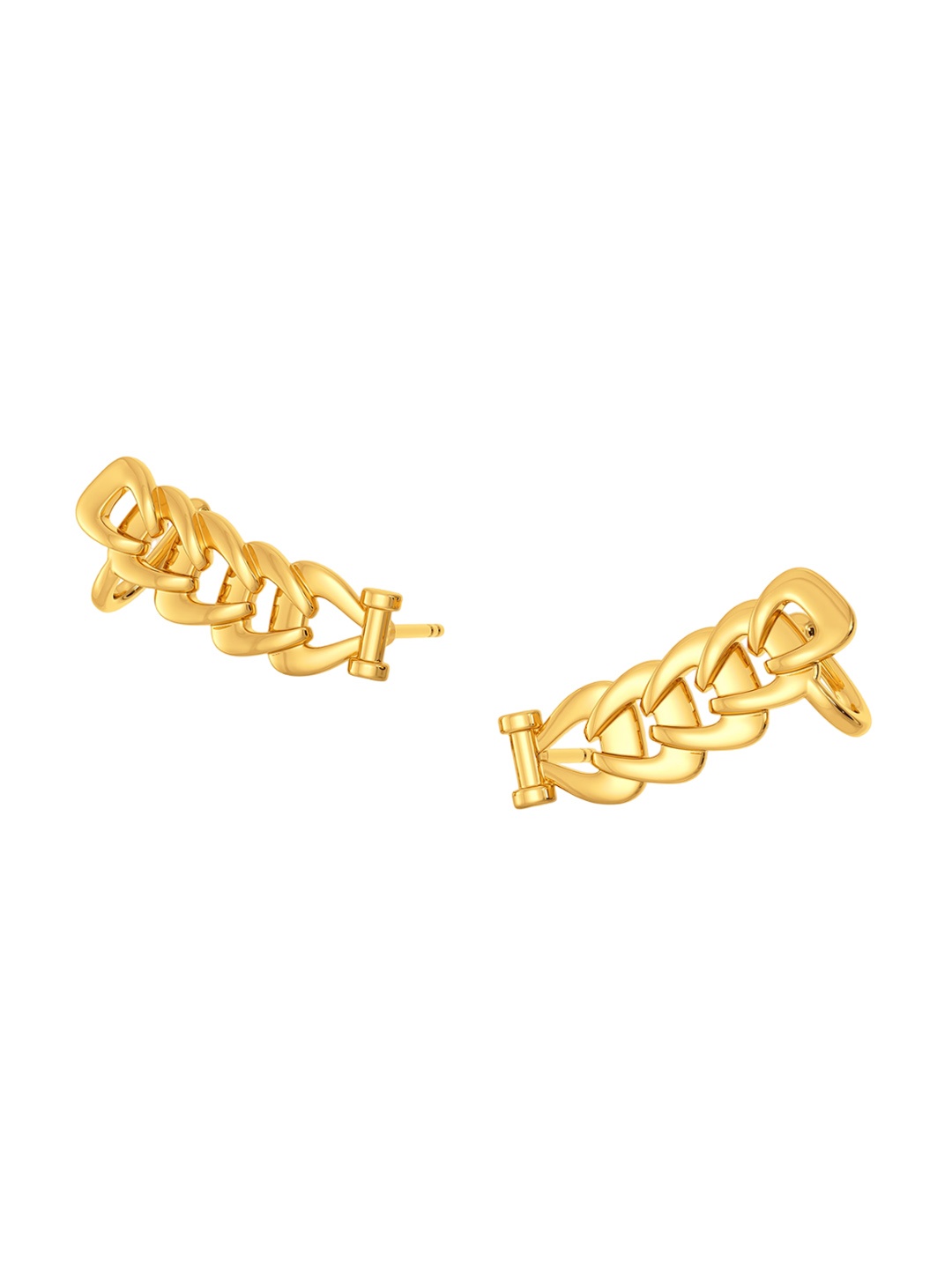 

MELORRA 18-Karat Buckle Up Gold Earrings, Yellow