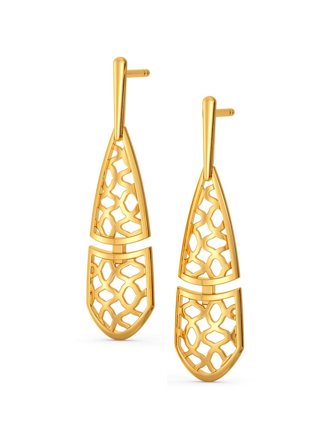 

MELORRA Preppy Tulle 18KT Gold Earrings-3.19gm