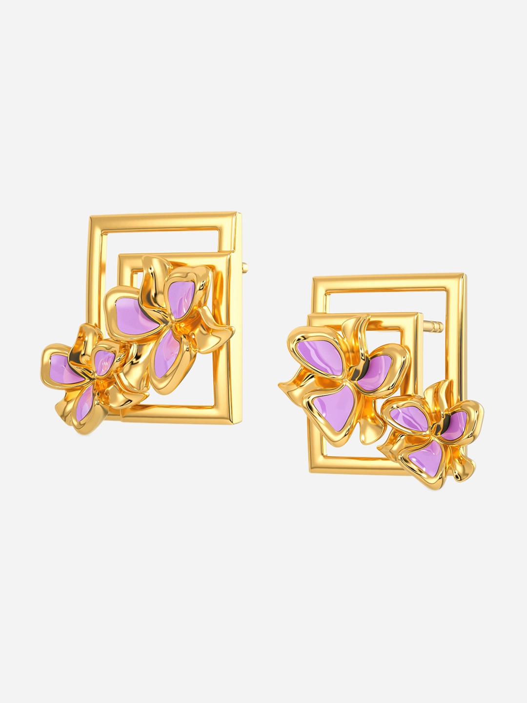 

MELORRA Pretty In Lilac 18KT Gold Earrings - 4.6 gm