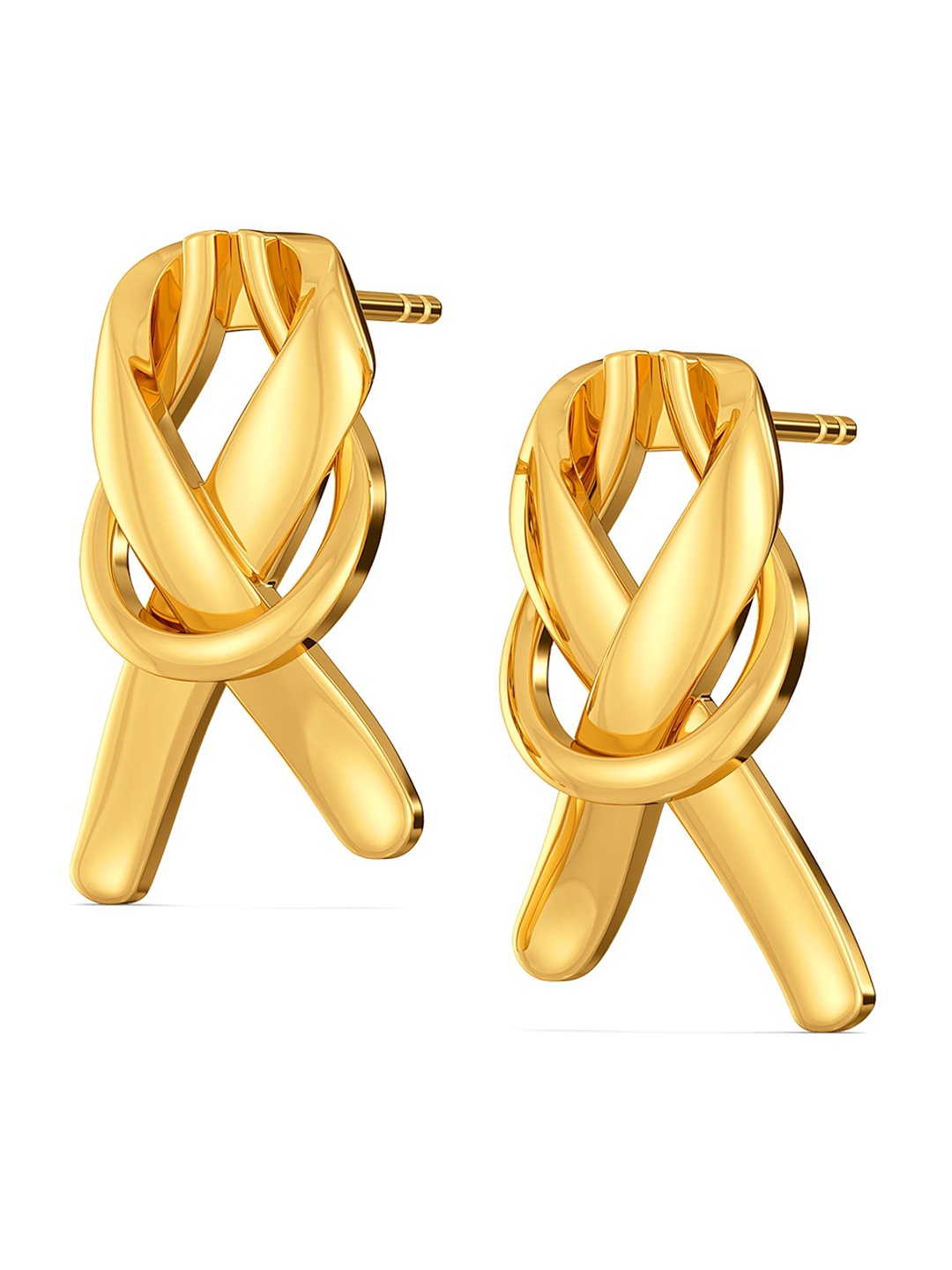 

MELORRA Flap Straps 18KT Gold Stud Earrings-5.65gm, Yellow