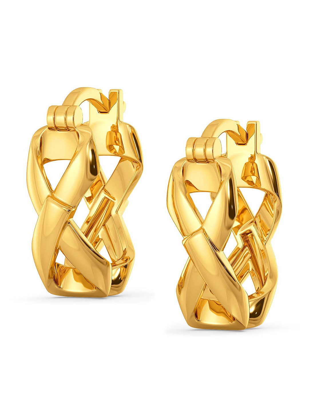 

MELORRA Flap Straps 18KT Gold Hoop Earrings - 6.76 gm