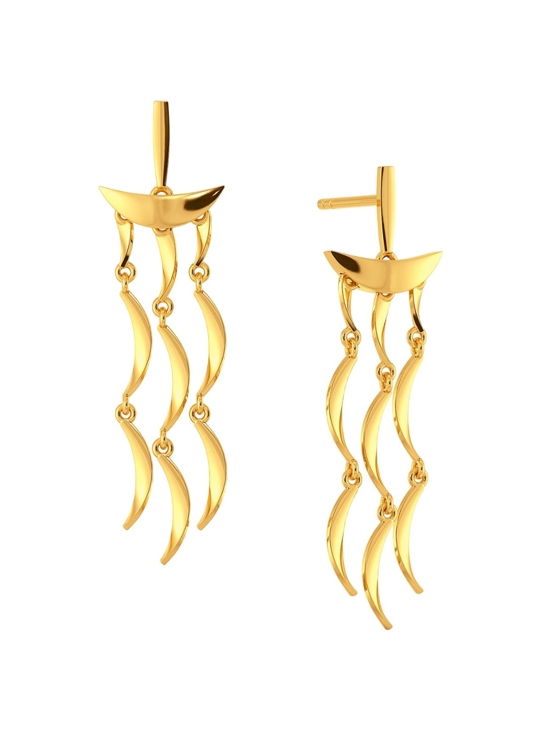 

MELORRA Fringe Freedom 18KT Gold Earrings-2.83gm