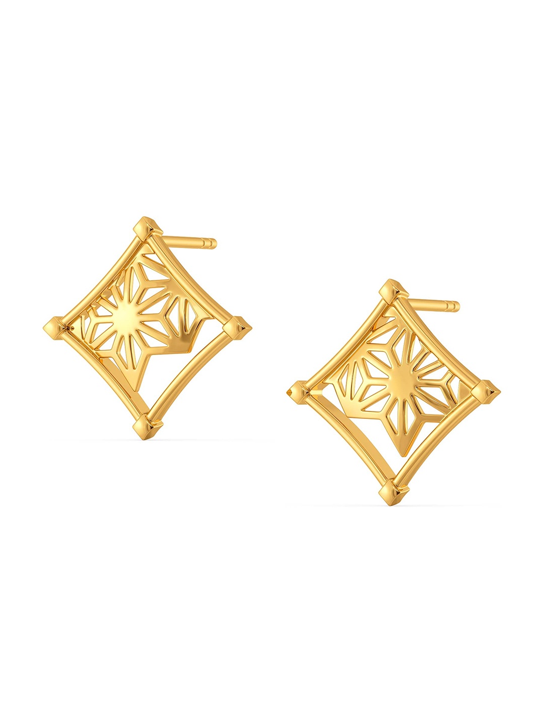 

MELORRA Bare N Bold 18KT Gold Stud Earrings-2.87gm