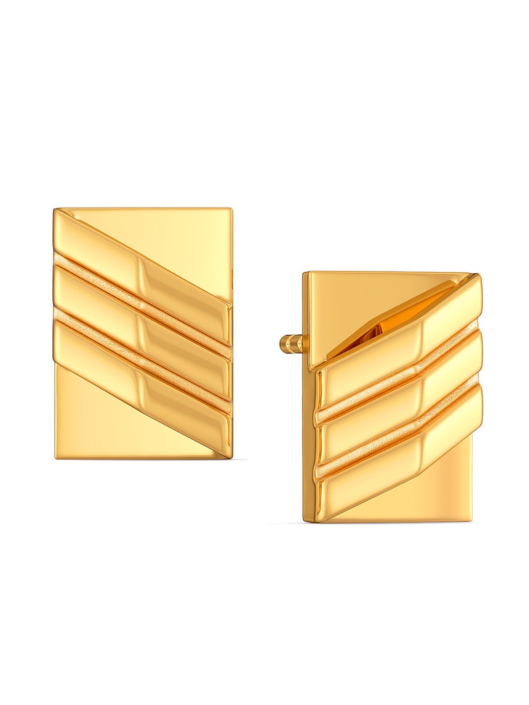 

MELORRA Bold Shoulders 18KT Gold Stud Earrings-4.17gm