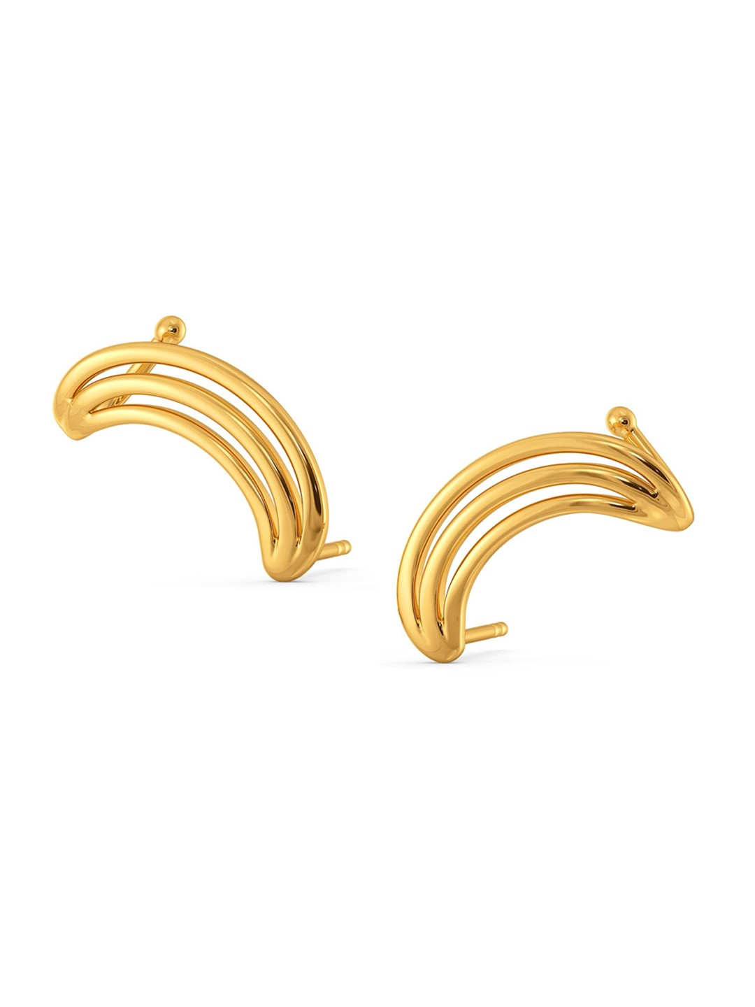 

MELORRA Extra Layer 18KT Gold Stud Earrings- 3.53gm, Yellow